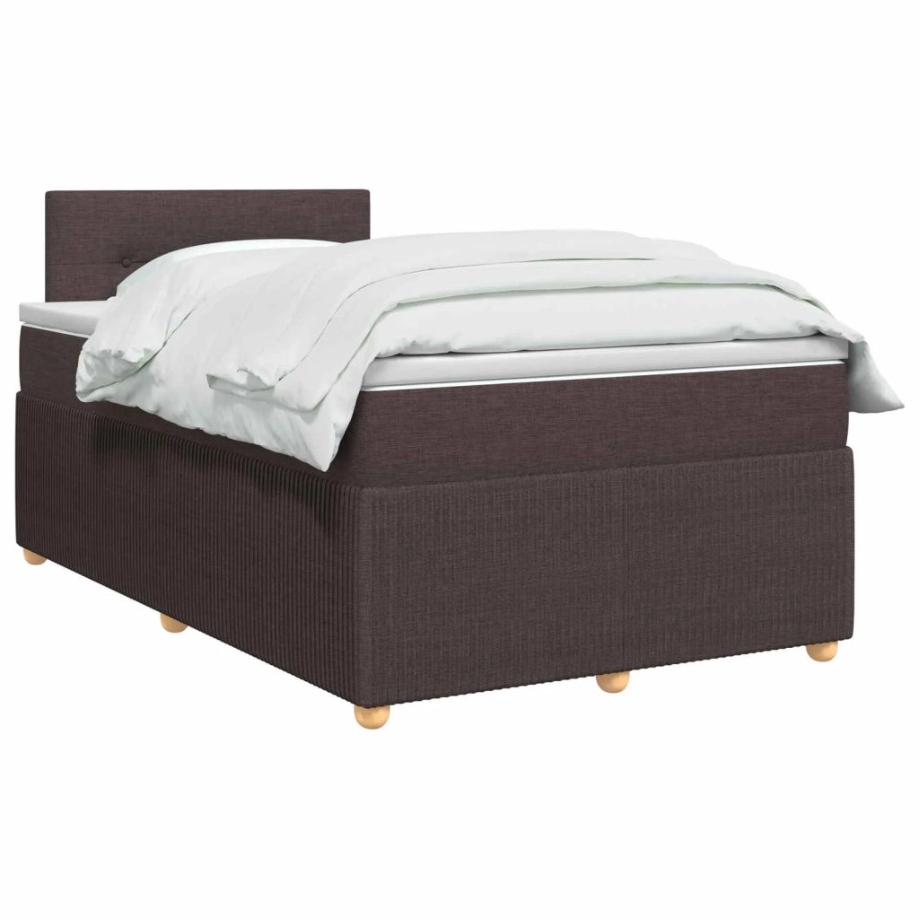 Letto box spring con materasso Marrone Scuro 120 x 190 cm 3452886