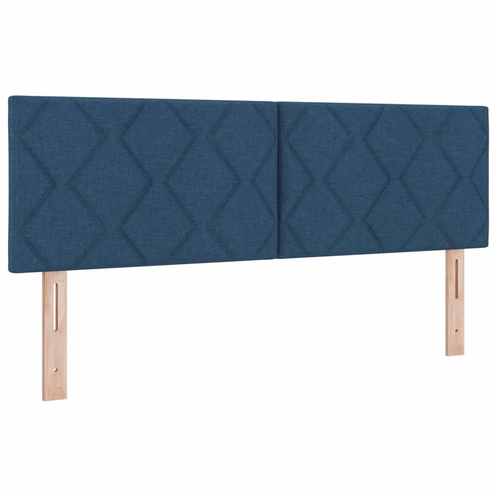 Letto con Box Spring, Materasso e LED Blu 160 x 200 cm Tessuto 3451993