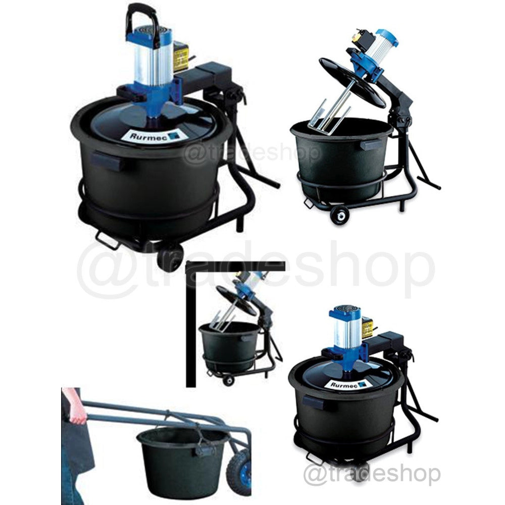Trade Shop - Miscelatore Rurmec S-mix 50 Mescolatore A Terra Per Colle E Malte Con Secchio -