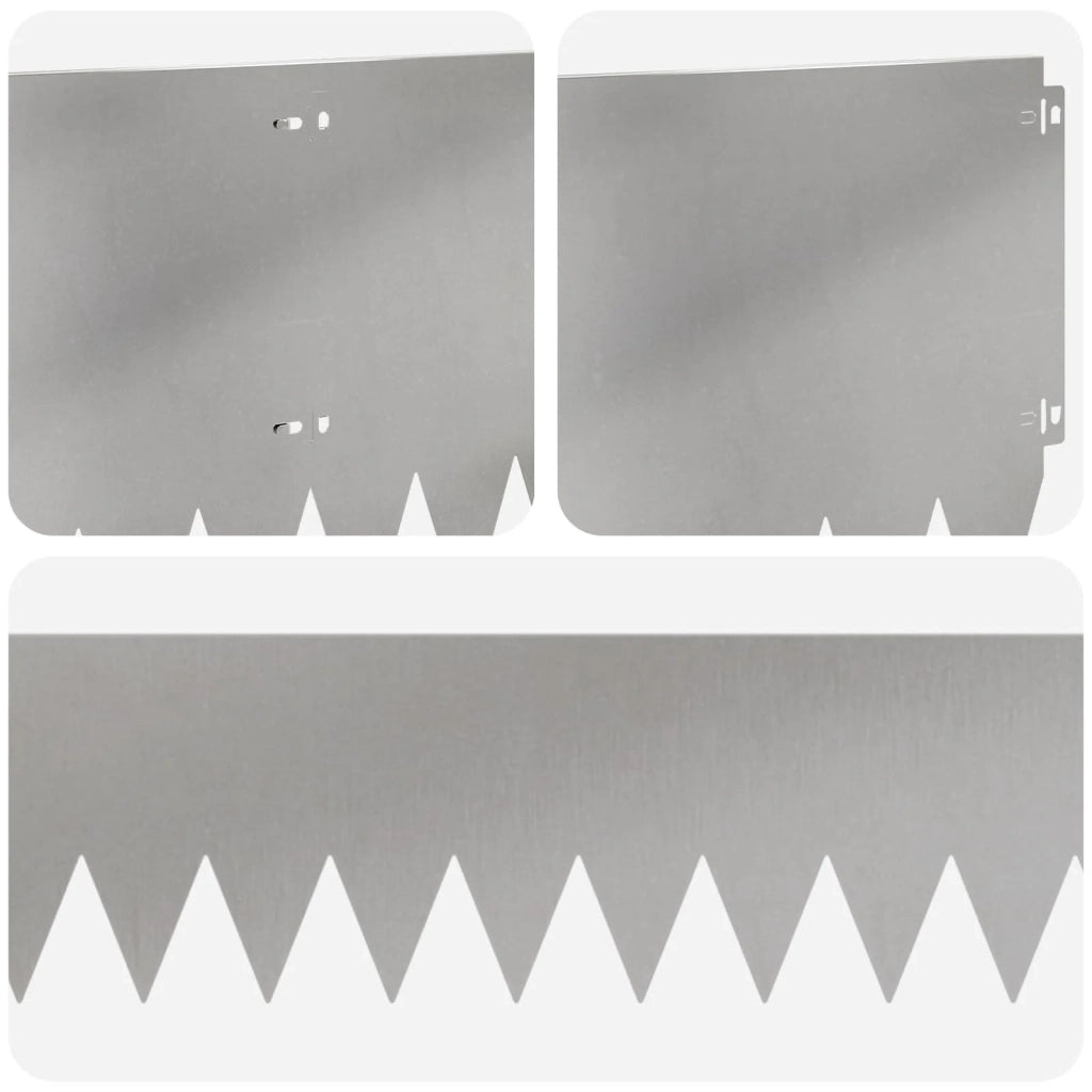 Bordura per Prato 10 pcs 103 x 30 cm Acciaio Argento 8008414