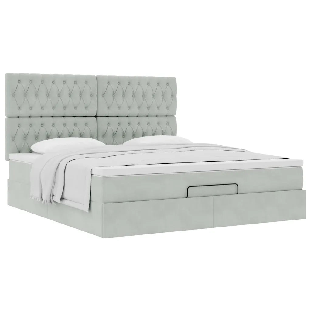 Struttura Letto Pouf con Materassi 180x200 cm Velluto 3313559
