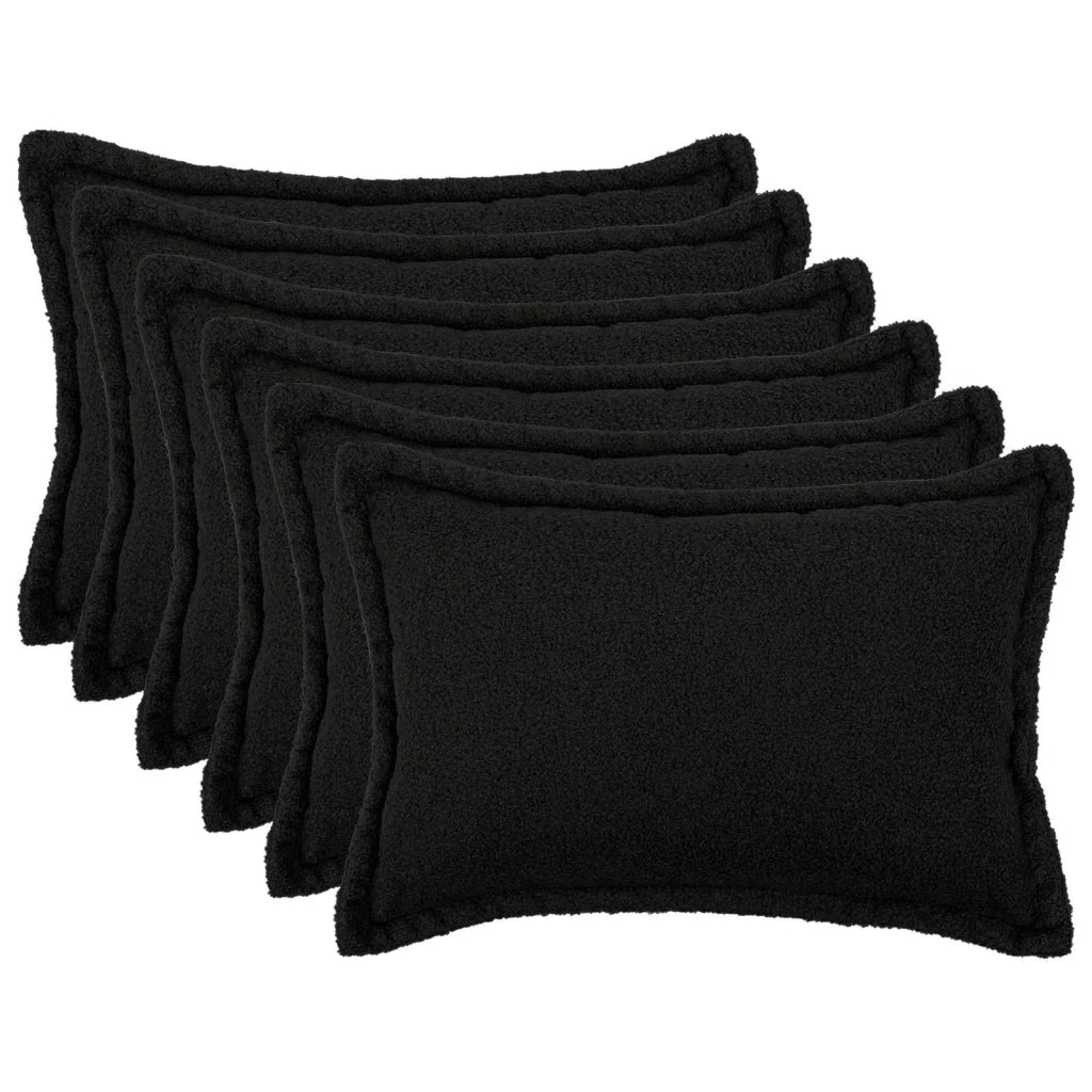 Federa 6 pcs HOUTEN Nero 50 x 70 cm Bouclé 919530