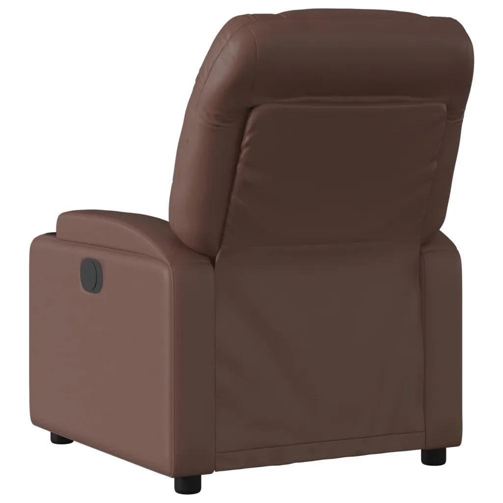 Poltrona | Sedia Relax Reclinabile Marrone in Similpelle