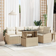 Set Divano da Giardino con cuscino 6 pcs Beige e Crema 3357744