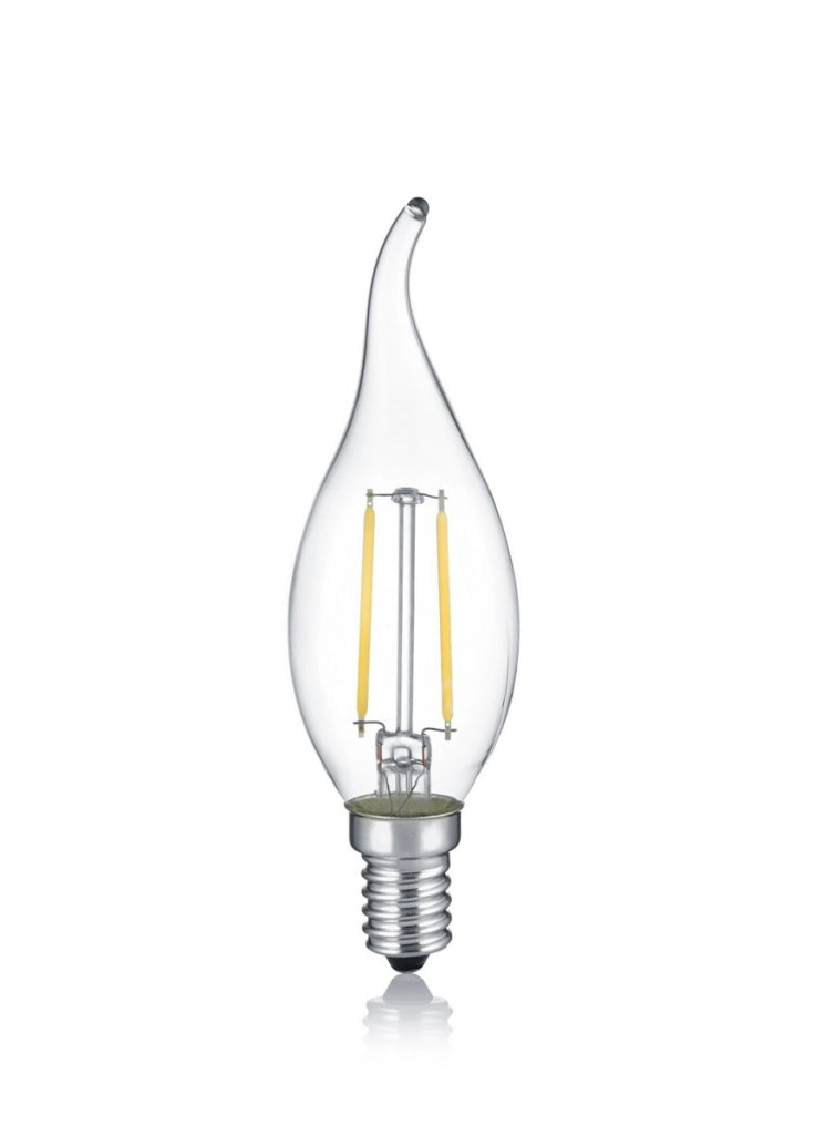 Lampadina LED fiamma trasparente E14 2W 250lm Trio