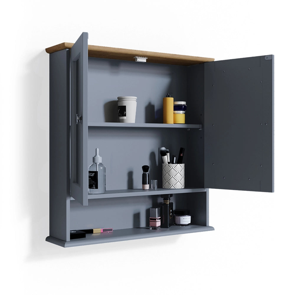 Vicco Specchio contenitore bagno Grigio 56 x 58 cm