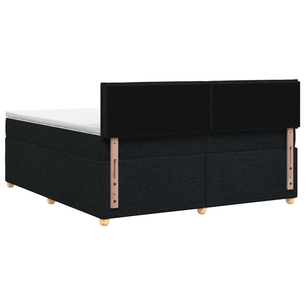 Letto box spring con materasso Nero 140 x 190 cm Tessuto 3450946