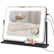 Specchio LED con Ingrandimento e Ricarica USB ¨C Minimal ¨C Bianco 62.5x52 cm