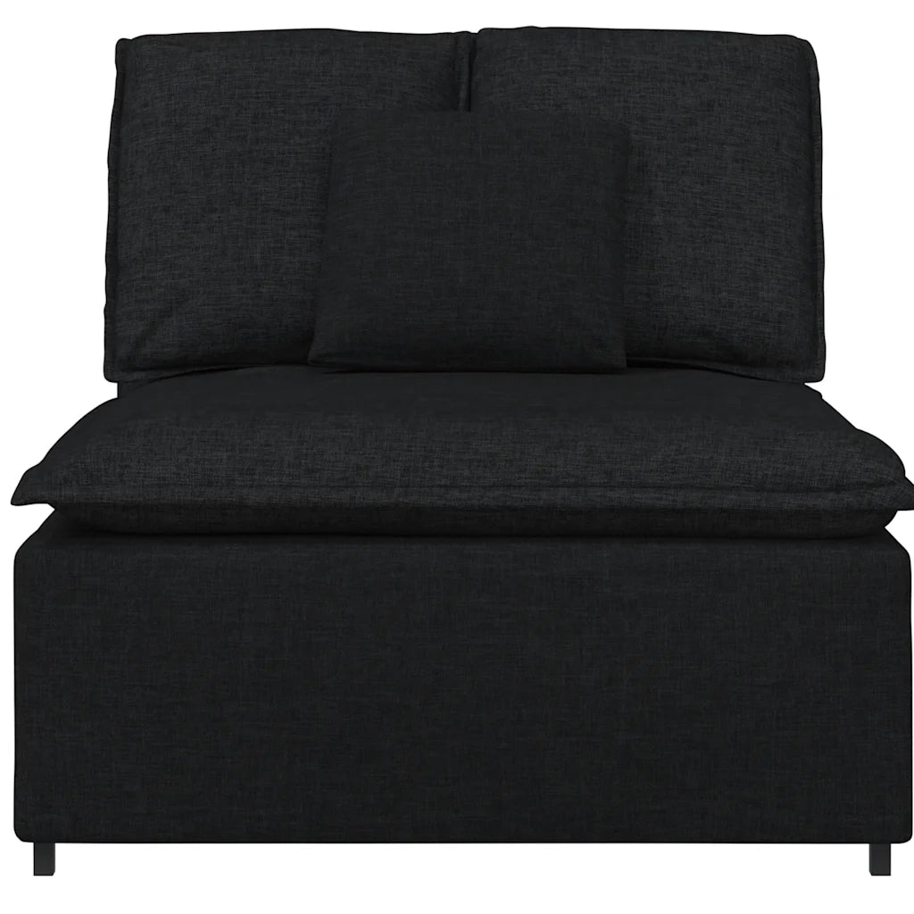 Modulo Centrale Divano Modulare con Cuscini Nero 100 cm 4104419