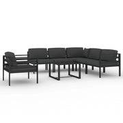 Set di mobili da giardino mobili da esterno 7 pezzi con cuscini alluminio antracite 02_0017066
