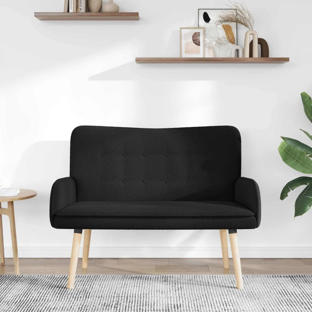 Divano a 2 Posti Nero 115 x 61 x 87 cm Bouclé 42028927