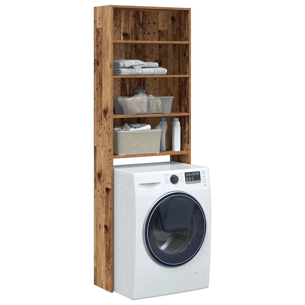 Mobile per Lavatrice Legno Antico 64x24x190 cm 856643