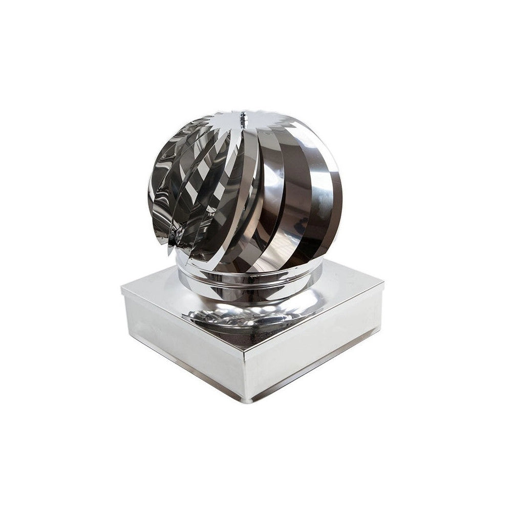 Fumaiolo da 35x35cm base quadra tipo radiante eolico inox aisi 304