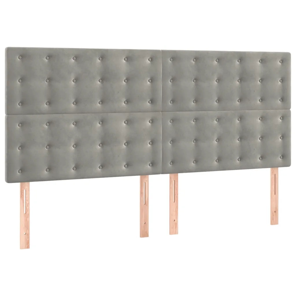 Giroletto senza Materasso-Struttura Letto Grigio Chiaro 140x190 cm Velluto 122658