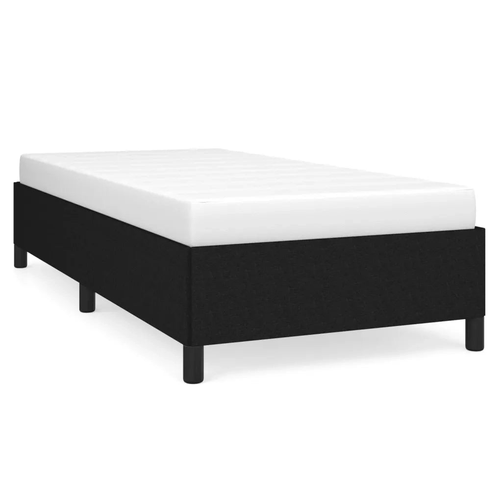 Letto singolo | Letto per adulti | Giroletto senza Materasso Nero 100x200 cm in Tessuto