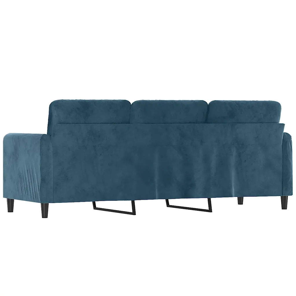 Divano a 3 Posti-Sofa 3 Posti Blu 180 cm in Velluto 427464