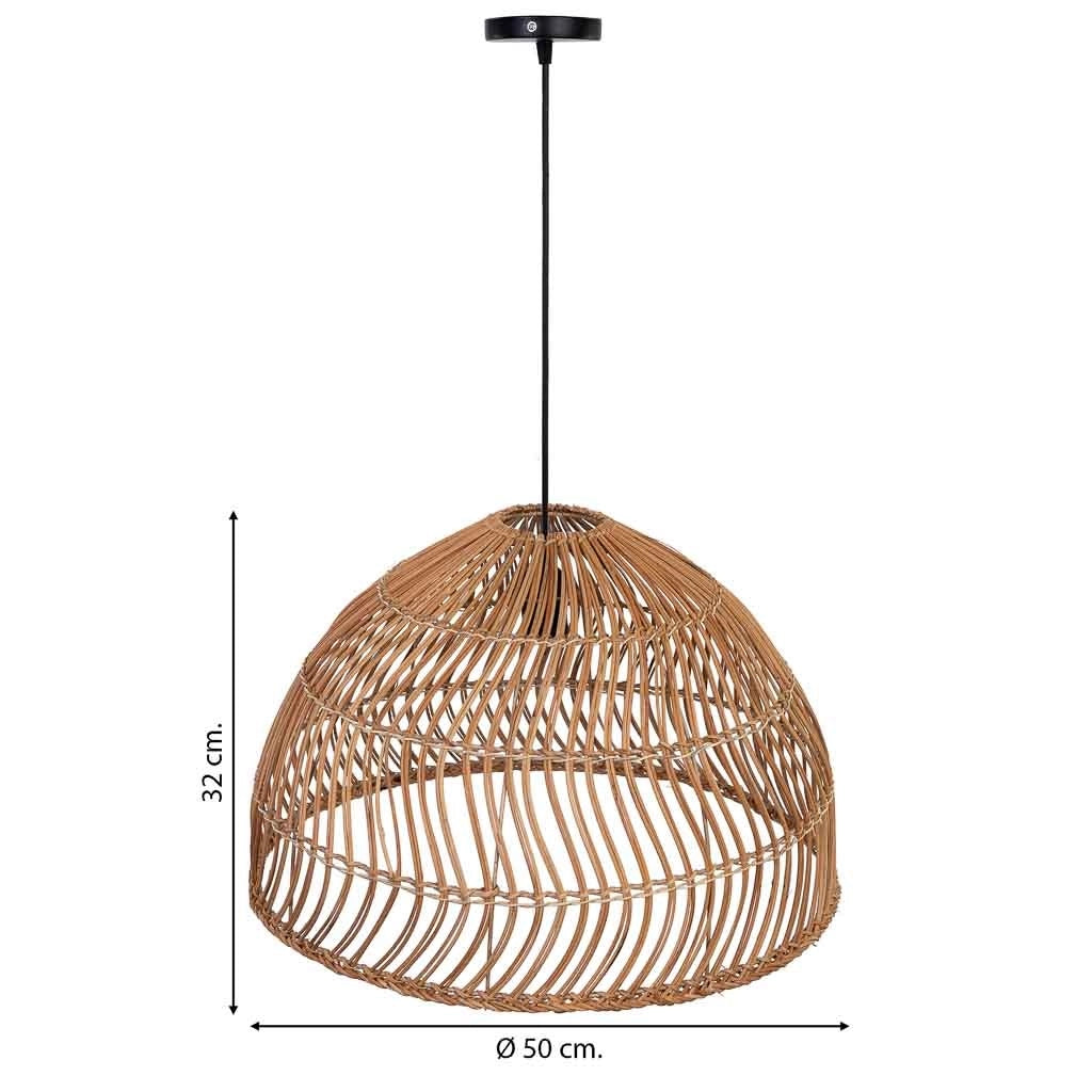 Lampada da soffitto in rattan marrone D50x32h cm