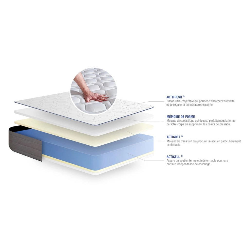 Materasso Actimemo form 135x190cm - Spessore : 22cm - Memory foam - Rigido