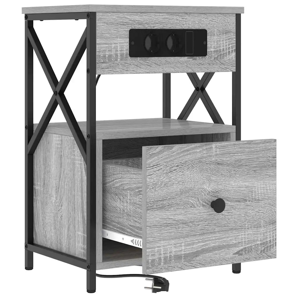 Set di 2 Comodini | Armadio da Notte | Mobiletto da notte Grigio Sonoma 40 x 31 x 60 cm