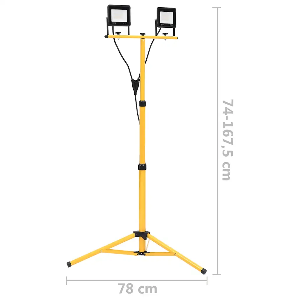 Faretto a LED con Treppiede 2x20 W Bianco Caldo 149654