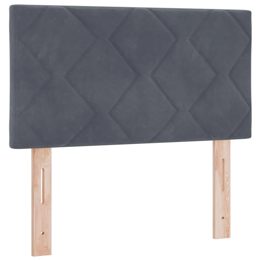 Letto a Sorgente LED con led Grigio scuro 80 x 200 cm Velluto