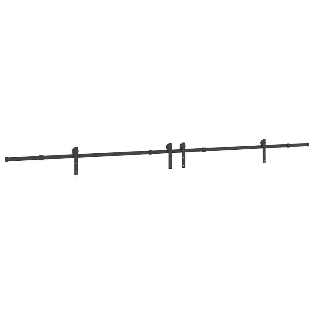 Kit di Binari per Porte Scorrevoli 400 cm Acciaio Nero 3295778