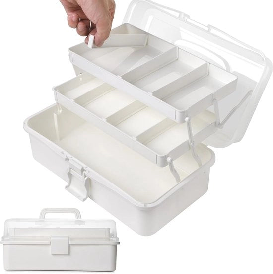 Cassa di archiviazione multifunzionale - Grande capacità - 1 pezzo - Translucida - Materiale PP - 33 x 18 x 14 cm