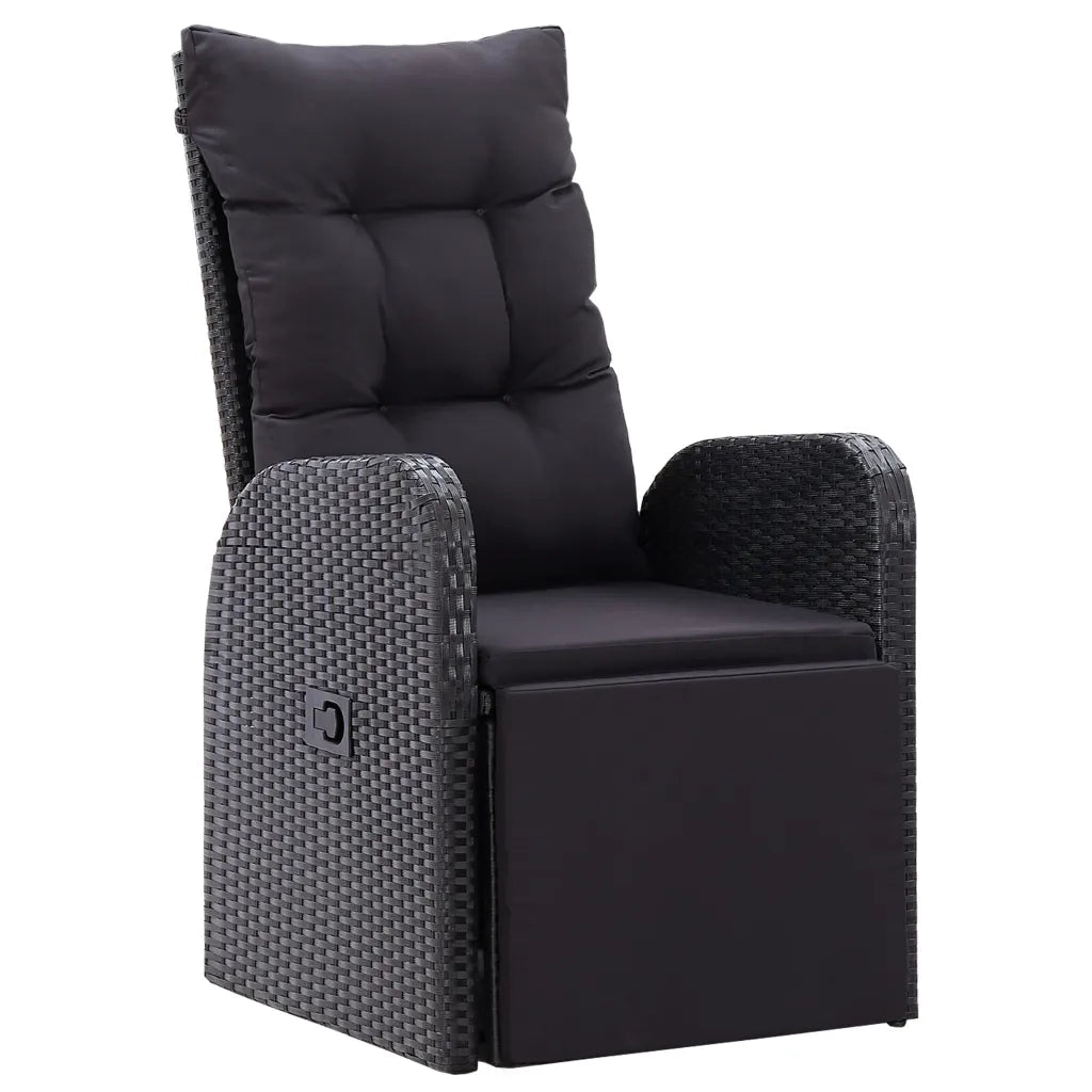 Set da Pranzo da Giardino 9 pz con Cuscini Nero 3099500