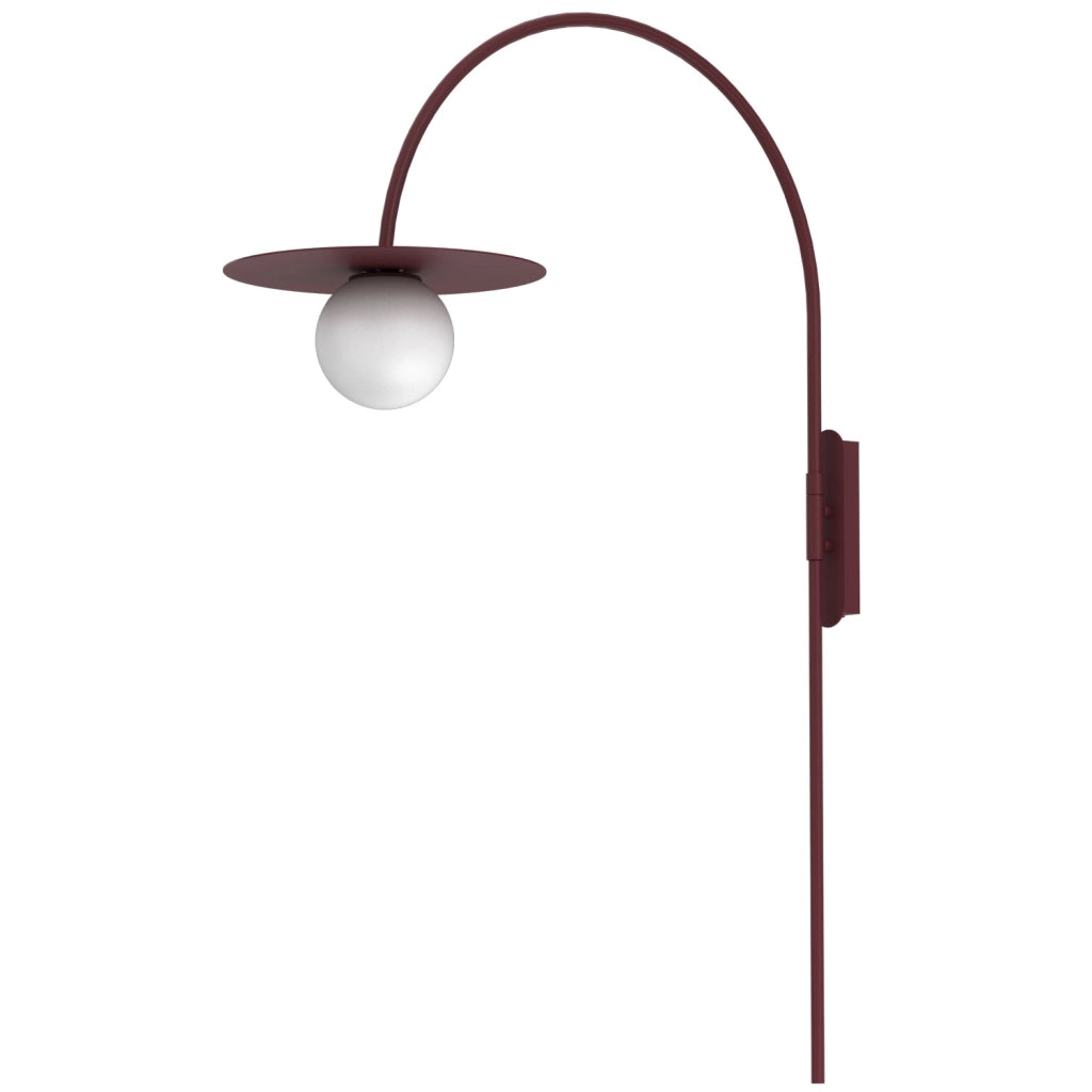 Applique Flat 1xE27 bordeaux sfera bianca Luminex