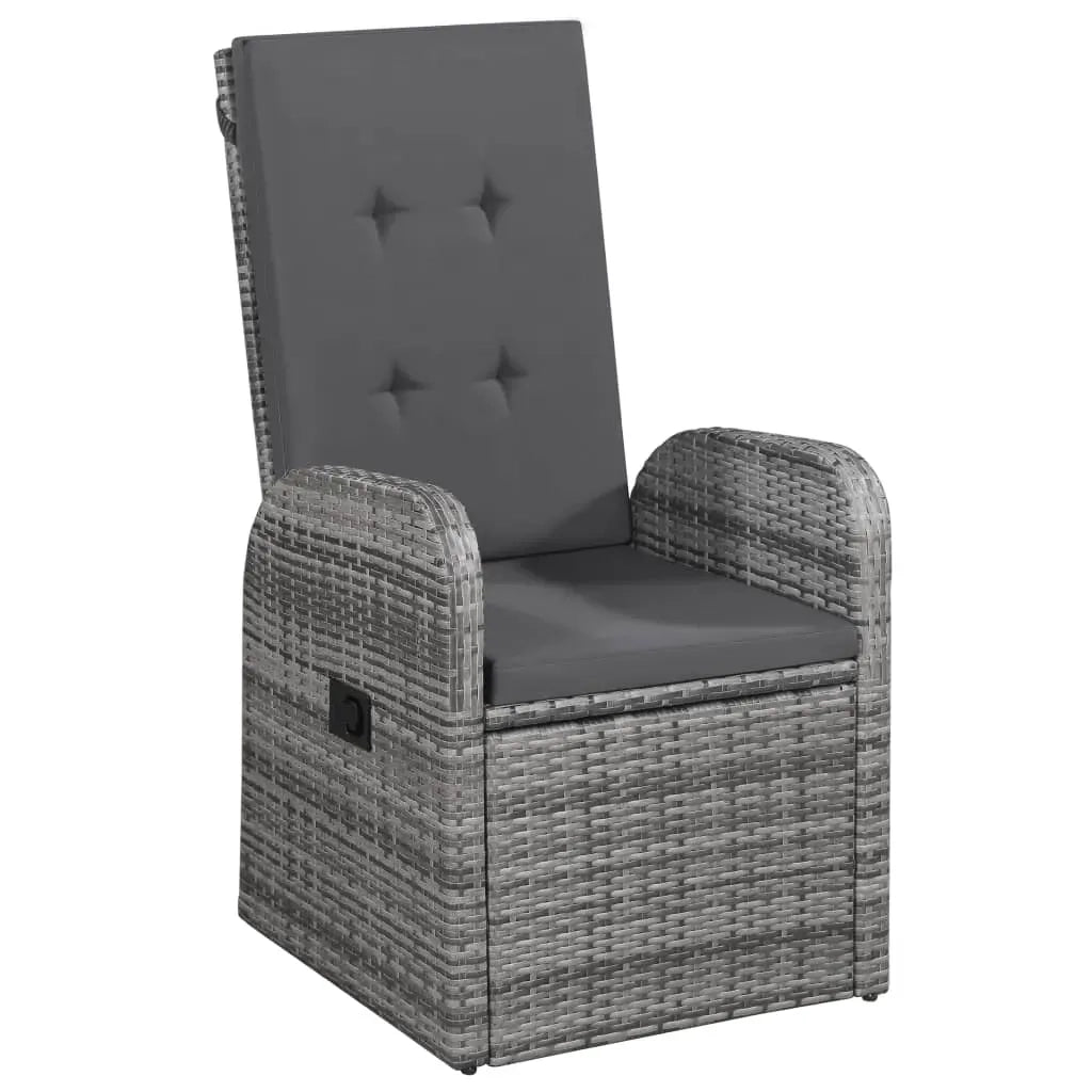 Set da Pranzo da Giardino 7 pz con Cuscini Grigio 3099501