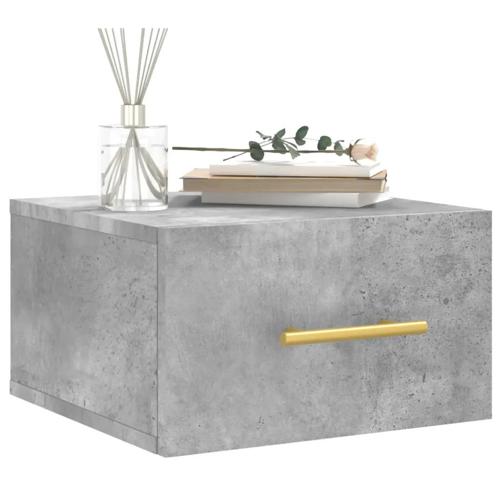 Comodino a Muro Grigio Cemento 35x35x20 cm 829796