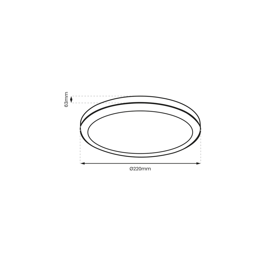 Plafoniera LED rotonda 22cm 18W nero/bianco IP65 Vera