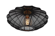 Plafoniera ovale in tessuto nera oro E27 40W Lucide