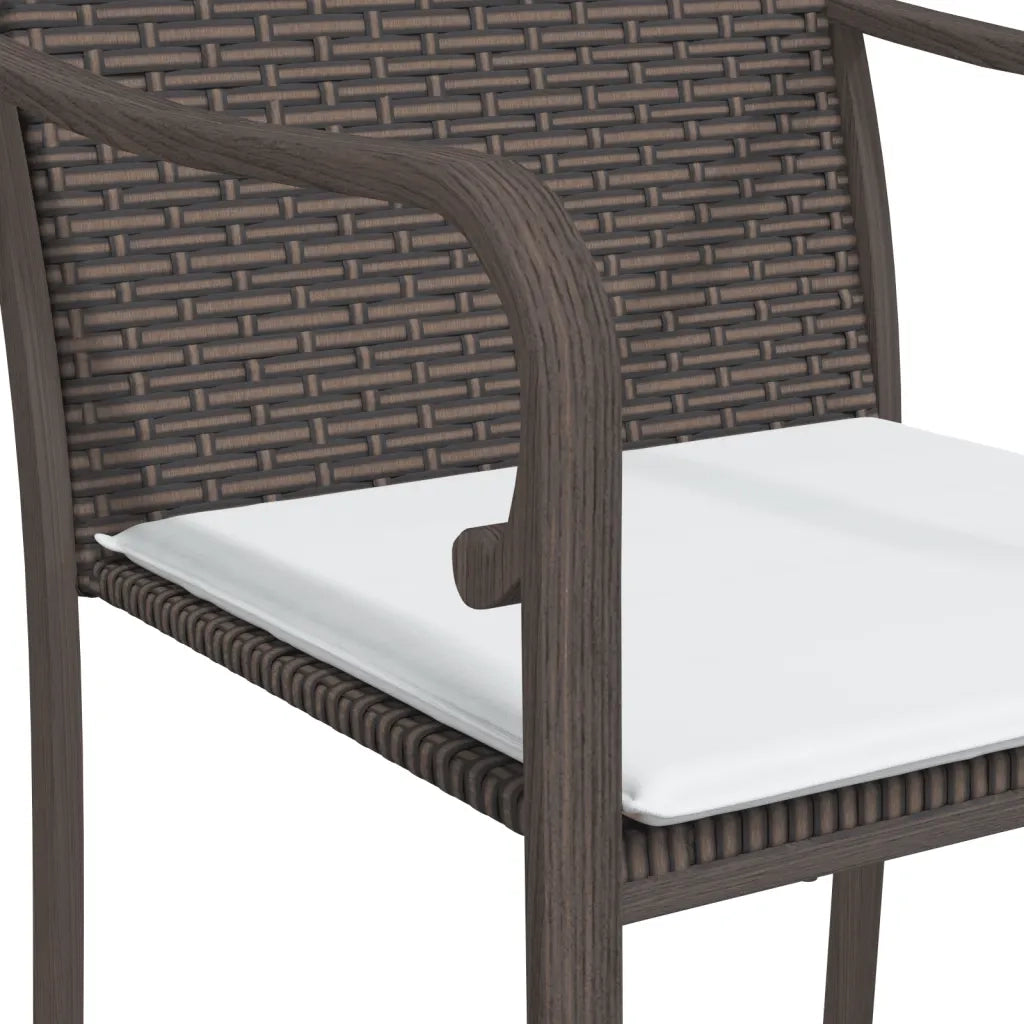 Set Pranzo da Giardino 5pz con Cuscini in Polyrattan e Acciaio 3186941