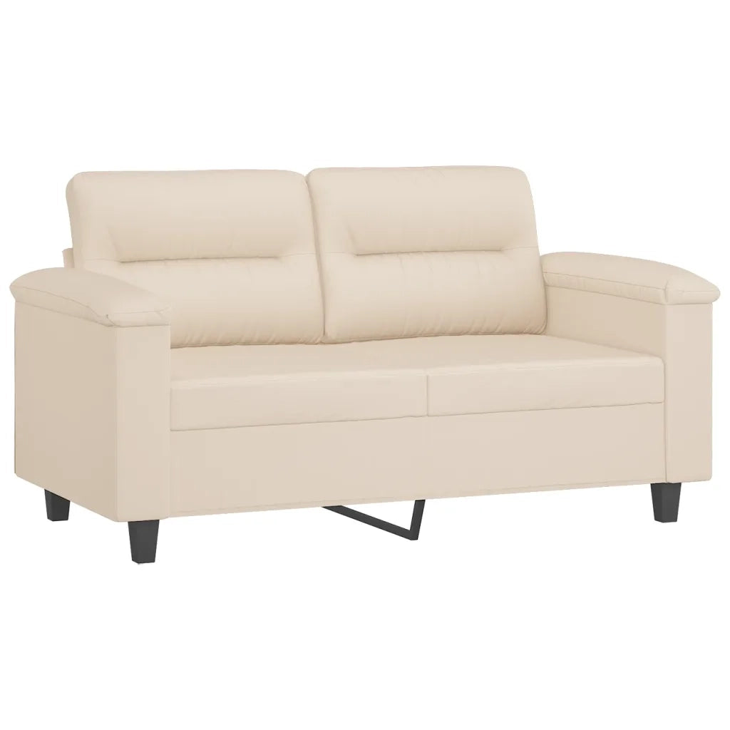 Set Divani 3 pz con Cuscini Beige in Tessuto Microfibra 3202325