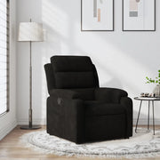 Poltrona Reclinabile Nera in Velluto 373506