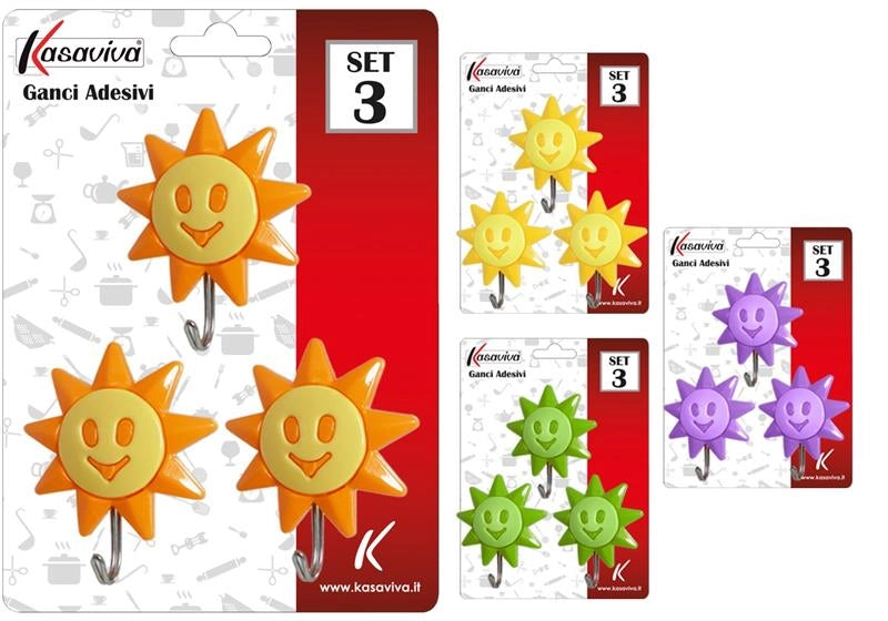 GANCI ADESIVI COLORATI IN SET DA 33 PEZZI