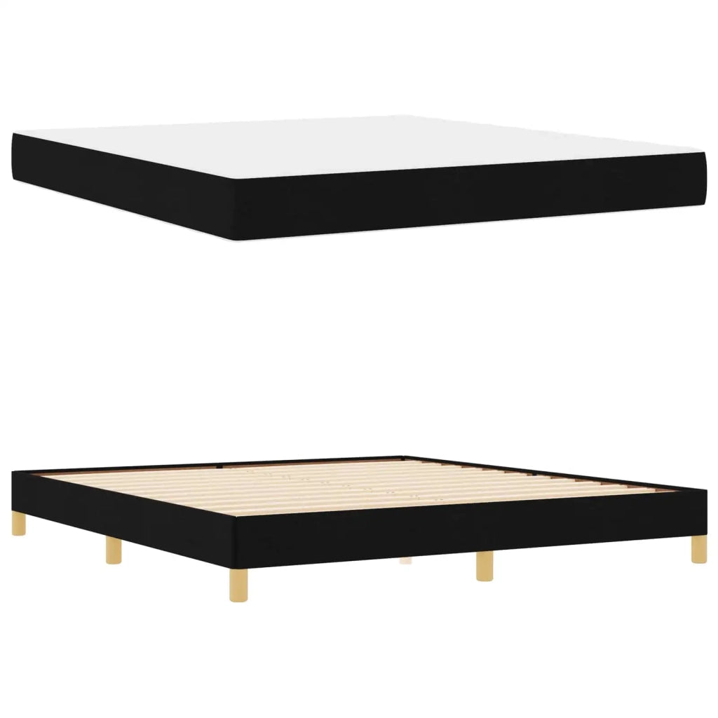 Letto a molle con materasso Nero 180 x 200 cm Tessuto