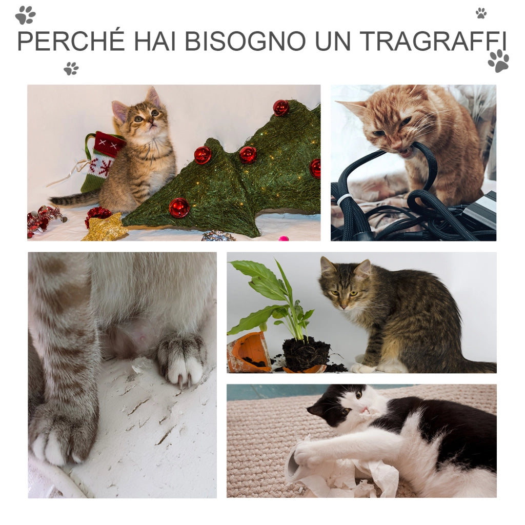 Tiragraffi per Gatti ¨C Minimal ¨C Grigio 60x50x165cm