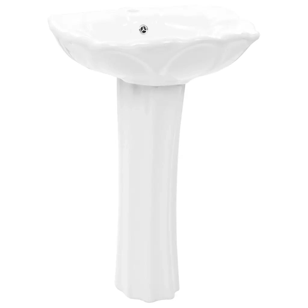 Lavandino a Colonna in Ceramica Bianca 580x510x200 mm 143005