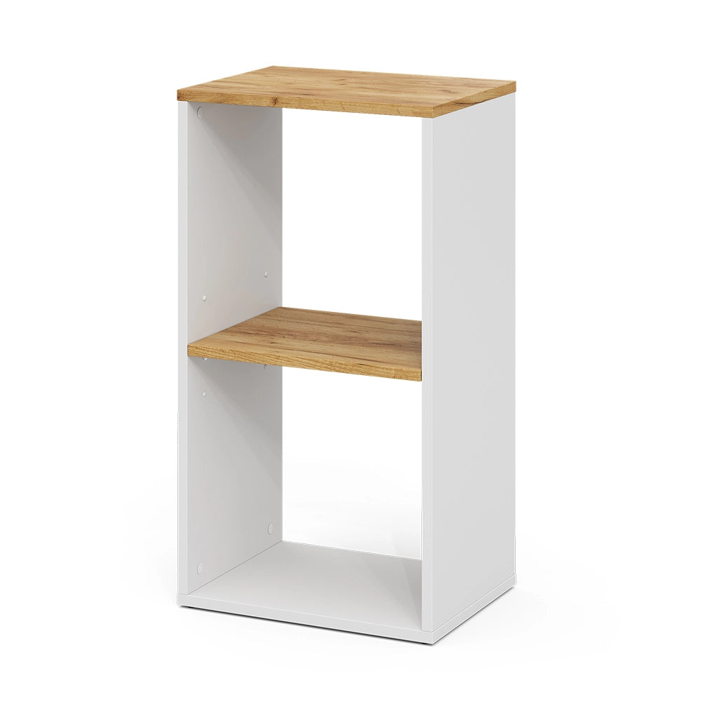 Vicco Scaffale Rovere bianco/dorato 40 x 74 cm con 2 scomparti aperti