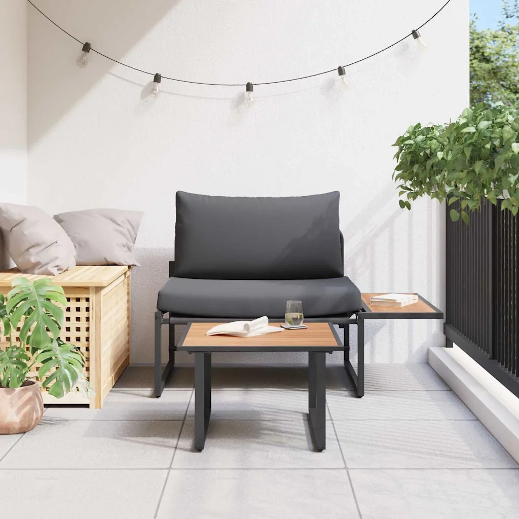 Set Divano da Giardino 2 pcs Antracite Acciaio 42004140
