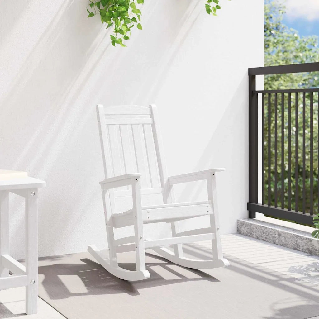 Sedia a dondolo da giardino Bianco 92 x 70 x 108cm HDPE 42006613