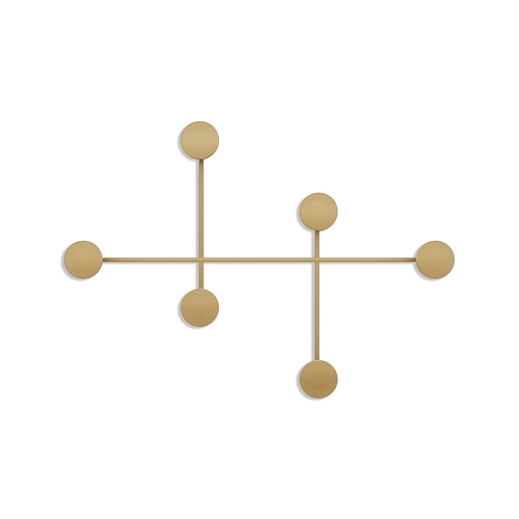 Gancio da parete in metallo "Dama" - 82 x 10 x 60 cm - Oro
