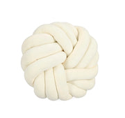 Set di 4 Cuscini Rotondi a Nodo in Velluto Avorio Ø38 cm - KRISH