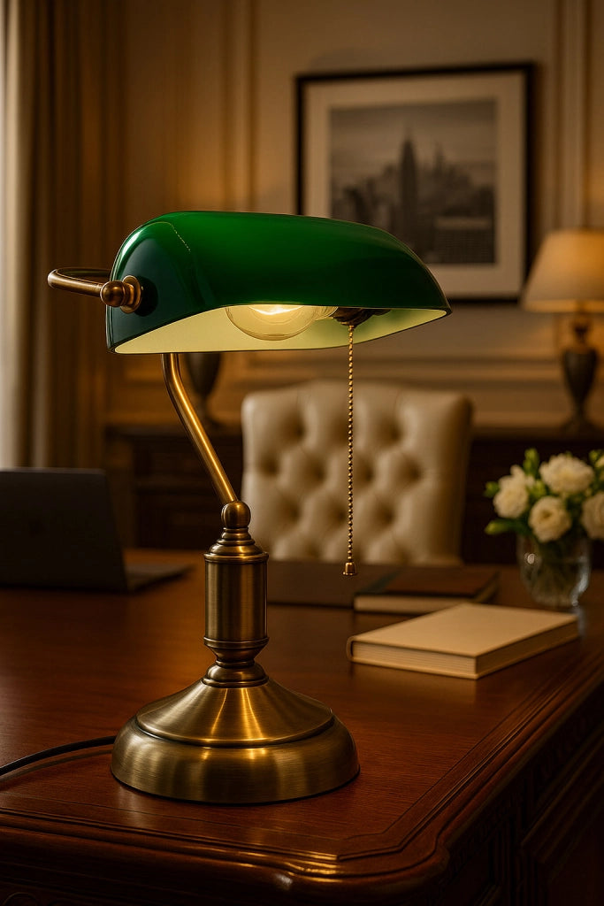 Lampada da tavolo Bank verde oro E27 Kaja K-MT-207