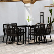 Set Mobili da Pranzo per Giardino 7 pz Nero 3099158