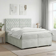 Letto box spring con materasso Grigio Chiaro 200 x 200 cm 3453704