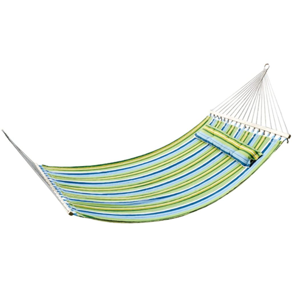Amaca Sospesa da Giardino per 2 Persone con Cuscino ¨C Xylo ¨C Blu e Verde 340x140cm