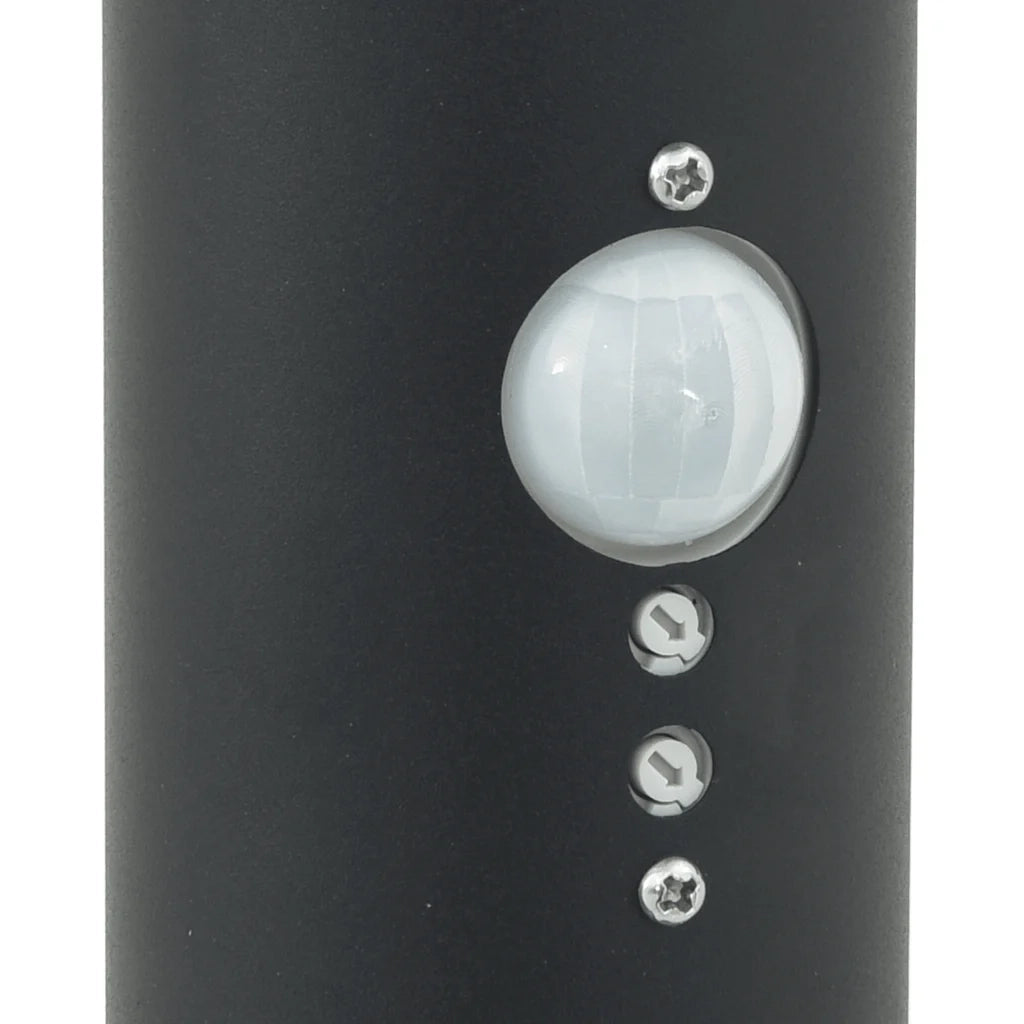 Lampada a paletto con sensore e presa 80 cm Nera IP44 4006123